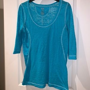 Teal Blue 3/4 Sleeve Top